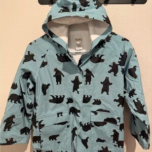 Hatley Light Blue Raincoat with Bear Design